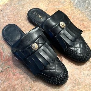 Black Chanel slides.  Size 40.
